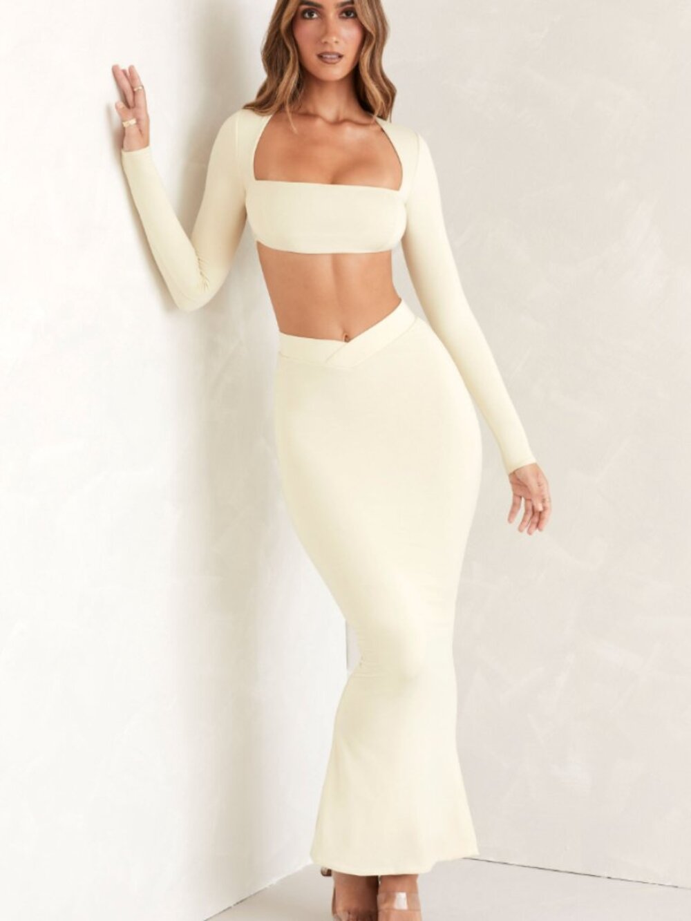Oh Polly Flared Hem Maxi Skirt